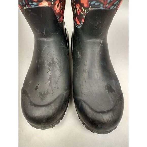Bogs York Snow Boot Women 7 Black Flowers Waterproof Insulation -20 Degrees Warm - Picture 10 of 13